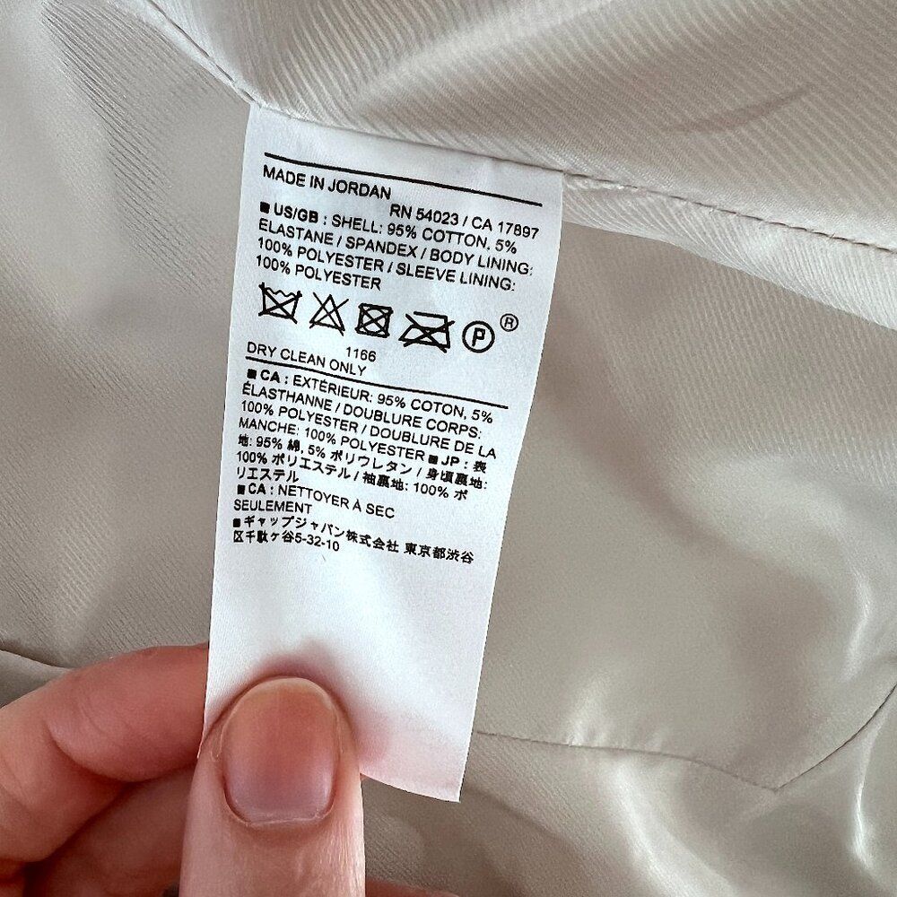 NWT Banana Republic Women's Stretch-Cotton Icon Blazer Cream 4 - Picture 5 of 11